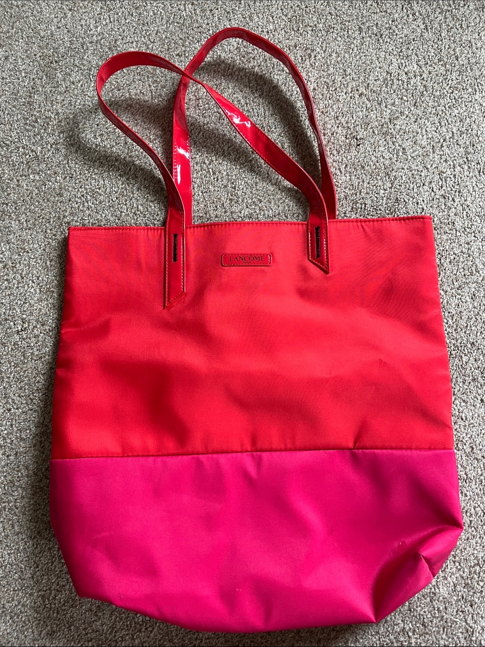 Lancome Paris Pink & Pink Two-Tone Tote  Bag with Flamingo Interior